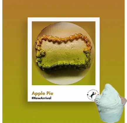 Apple pie with ice cream, new arrival.