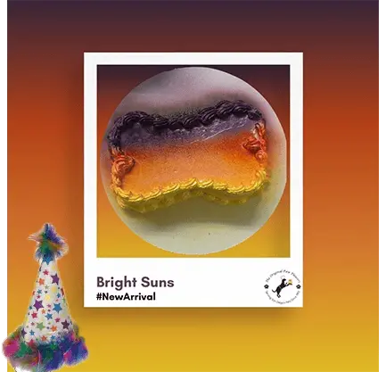Colorful soap with gradient and party hat.
