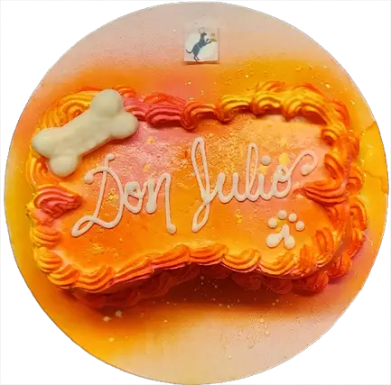 Orange cake with "Don Julio" and bone.