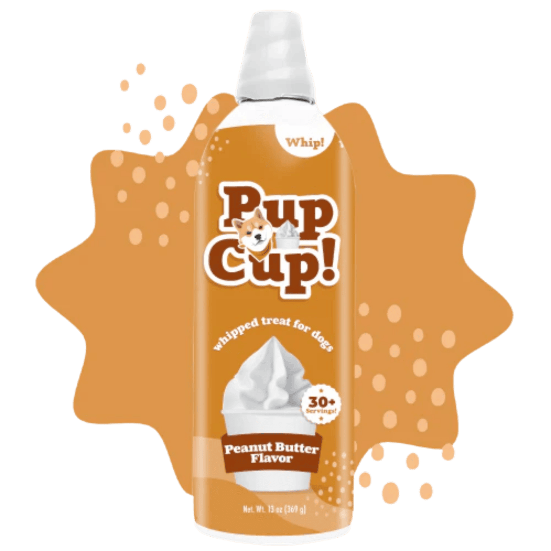 Dog treat whipped cream, peanut butter flavor