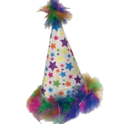 Festive hat with fluffy edges