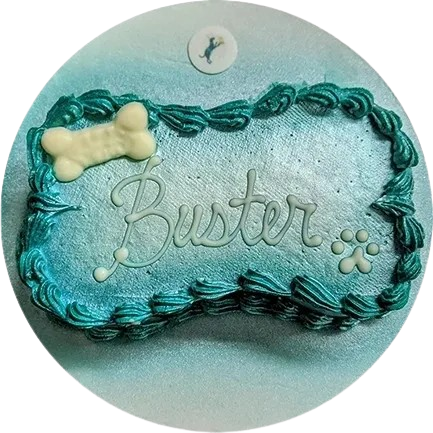Personalized pet name cookie, blue and white