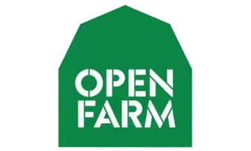 Open Farm emblem with green shape