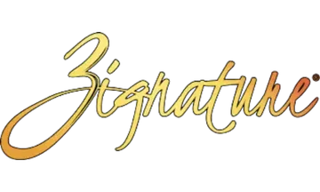 Zignature logo in golden script