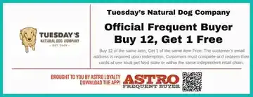 Tuesday's Natural Dog Company promo