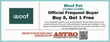 Frequent buyer pet offer card