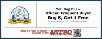 Yeti Dog Chew loyalty offer