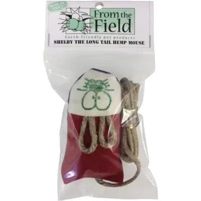 Hemp mouse cat toy in packaging.