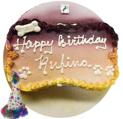 Birthday cake with paw prints