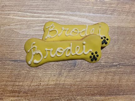 Personalized dog treats with paw prints