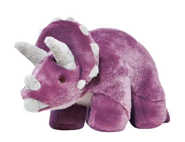 Purple triceratops plush toy