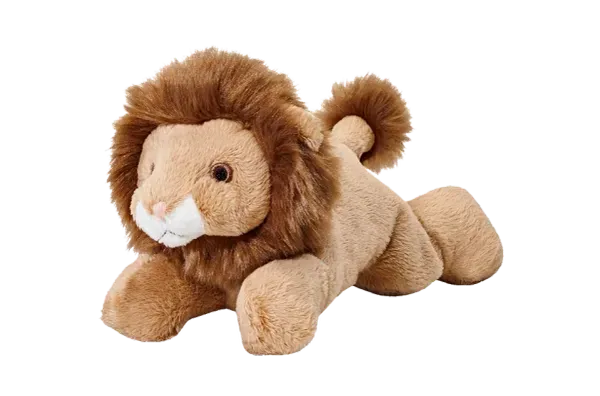 Cute lion plushie lying down