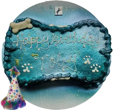 Dog bone birthday cake for Toby