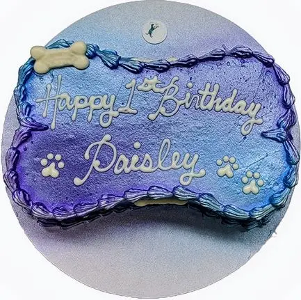 Happy 1st Birthday Paisley dog cake