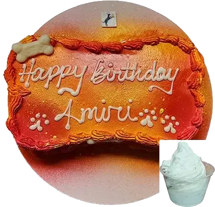 Custom pet celebration cake with treats