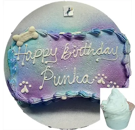 Pet birthday treat with "Happy Birthday Punka