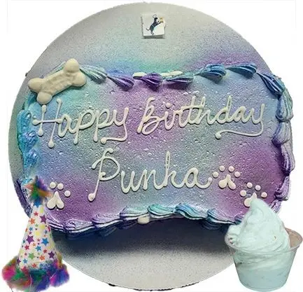 Pet-friendly cake with bone and paw prints